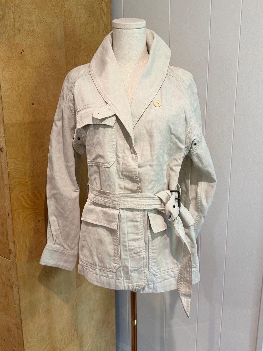 Banana Republic Cream Utility Jacket with Belt